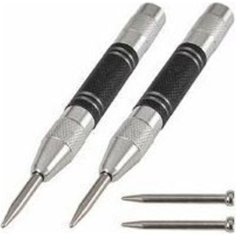 Pieces 5" Automatic Spring Punch Set, Adjustable Tension, with 2 Replacement Tips (1/5)