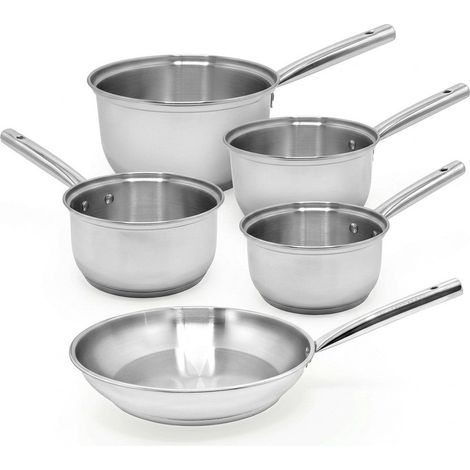 Lot de 4 casseroles 16/18/20/22 cm et 1 poêle en inox 24 cm Fackelmann Rhona (1/5)