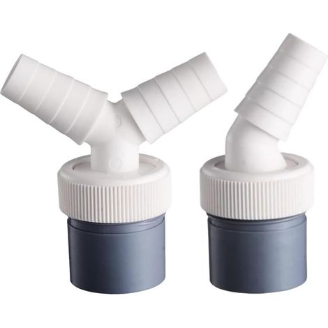 2 Pièces Drain Lave linge Double connexion Adaptateur en Y pour le sèche linge, la machine à laver avec buse d’entrée de 18 24 mm (1/5)