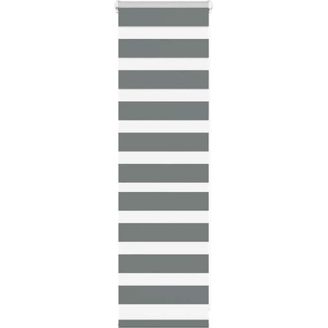 Doppelrollo Dunkelgrau 50x100 cm Stoffbreite 45,9 cm Polyester