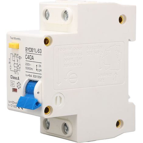 Disjoncteur unipolaire 40A 30mA différentiel 230V, interrupteur de protection contre les fuites, mini disjoncteur domestique pour maison (1/5)