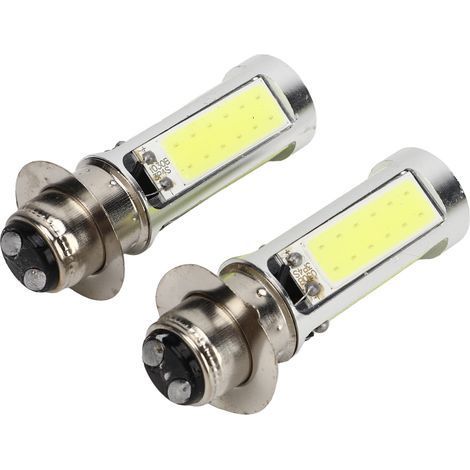 Paar H6M 6000K weiße COB-LED-Scheinwerfer für Motorrad und Quad, Abblend- und Fernlichtlampen PX15d P15D25-1, leistungsstarke 12V-Beleuchtung, 2-teiliges Set.