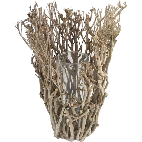 Portacandele da tè in legno di pino, elegante decorazione per la casa, ideale per candele e aromaterapia, 43 cm x 26 cm