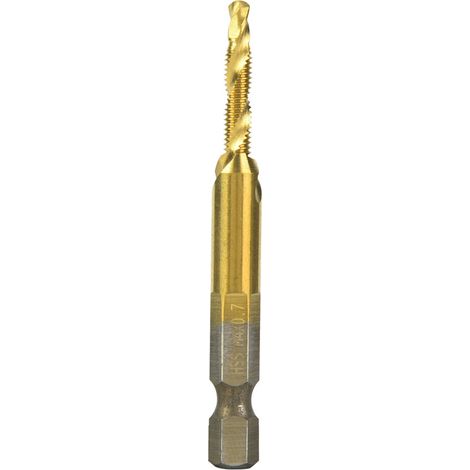 Foret Taraudeur Queue Hexagonale 6.35mm Pour Filetage M4 - Acier Rapide Avec Évacuation Copeaux - Profondeur 15mm - Set De 5 Pièces (1/5)