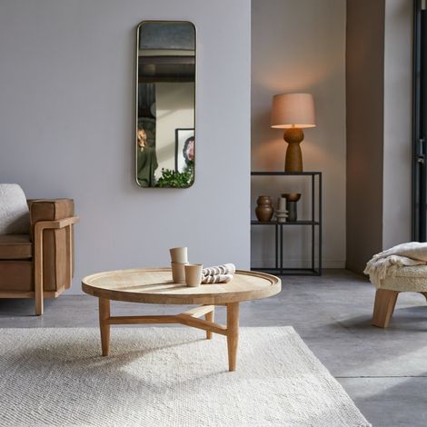 Table basse en bois de teck 90 Milla (1/5)