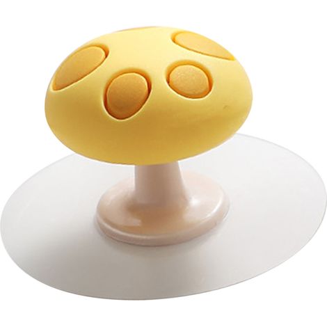 Poignée relevage couvercle WC silicone antiglisse sans contact flexible champignon pour enfants salle de bain jaune (1/5)