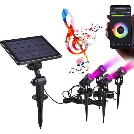 Spots Solaires Connectés à piquer RGB IP55 (Lot de 4) - SILUMEN