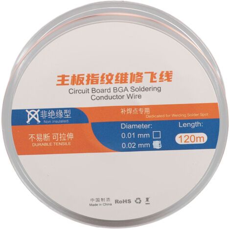 DEESSE SHOP-Generic Téléphone Mother Lötanlöraht, Connectivité Exacte Copper Good Conductivité Téléphone-Chip File pour Lien de Ligne (0,02 mm) (1/5)
