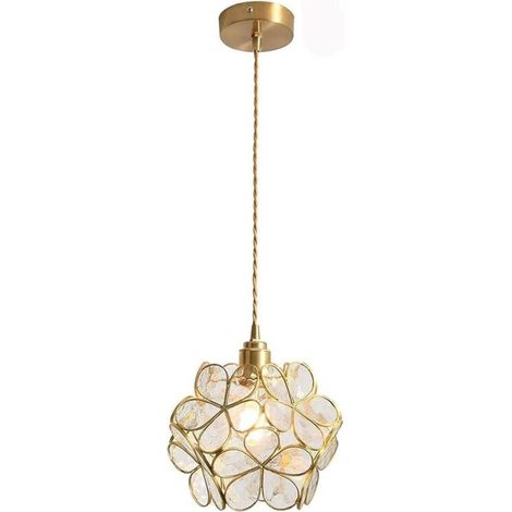 200MM Suspension en Verre, Plafonnier en Verre de Fleur de Cerisier, Blanc, E27 Ampoule (1/5)