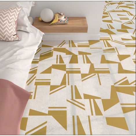 Aelle - Carrelage sol / mur effet ciment 20x20 cm KOKOMO BLANCO ORO NASSAU PATCHWORK - Vendu par boîte de 1 m² (1/4)