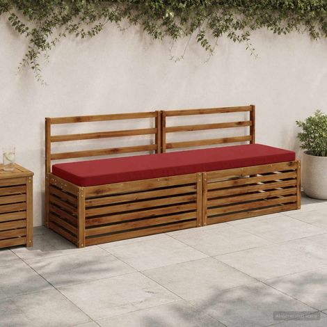 vidaXL Cojín para banco de 1 pieza VUGHT 100% Poliéster Rojo vino (1/5)