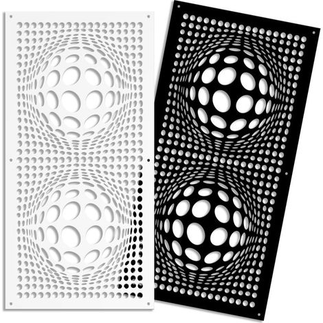 BALLS - Panneau ajouré en PVC - Brise-soleil - Dimension : 50x150 cm - Couleur : noir