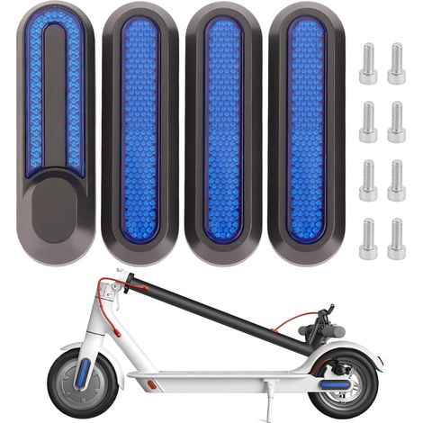 Set di 4 copricerchi in plastica con catarifrangenti compatibili con monopattino elettrico Xiaomi M365 1S Essential Pro2/blu (1/5)