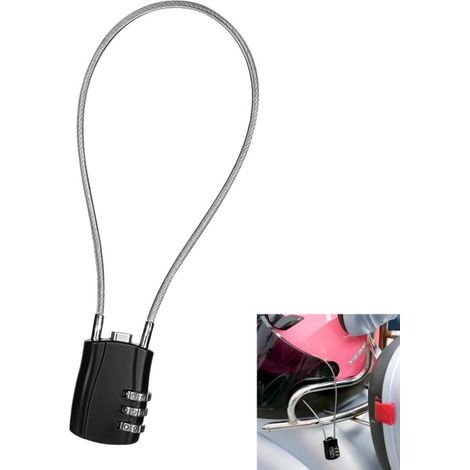 Cadenas à Câble Rétractable 51 cm, Câble Acier Cadenas avec Combinaison Numérique, Cadenas de Sécurité pour Moto Vélo Snowboard Skis Valises, Imperméable et Résistant aux Rayures, Verrouillage Antivol (1/5)