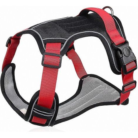 Sangle de poitrine pour gros chien type gilet, corde anti-explosion réfléchissante pour chien - Noire (1/5)