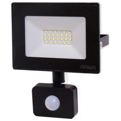 Projecteur LED 20W Noir détecteur de mouvement IP44 Température de Couleur: Blanc neutre 4000K (1/5)