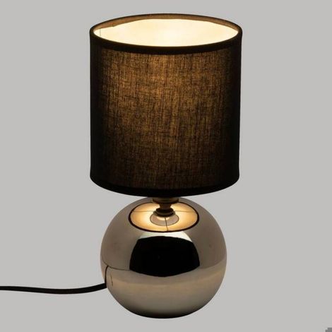 1 Lampe céramique,Abat-jour tissu,Base sphérique grès,Éclairage tamisé,Chambre salon (1/4)