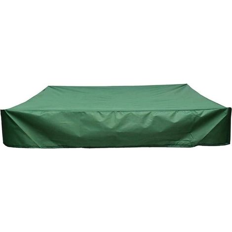 Housse de protection imperméable Oxford pour bac à sable pour jouets d'enfants, bac à sable, protection contre la poussière, pliable et résistante aux UV avec cordon de serrage, bleu, 150 x (1/5)