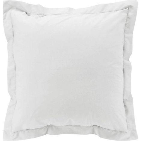 Taie d'oreiller volant plat 100% percale de coton ORIGINE Blanc 63x63 cm