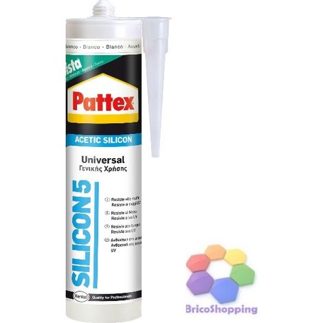 Silicone Sigillante Pattex Cartuccia Pistola Silicon5 Trasparente 280ml Henkel
