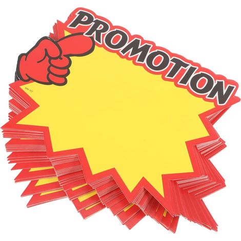 Panneaux Autocollants 100 Pièces Étiquettes Prix Papier Jaune 18X14 CM Robustes pour Magasins Supermarchés et Signalétique de Vente Détail (1/5)