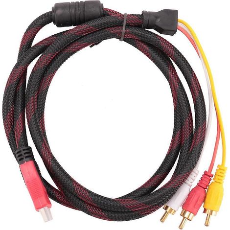 Câble convertisseur audio/vidéo AV de 1,5 m vers 3 prises RCA pour téléviseur HD (1/5)