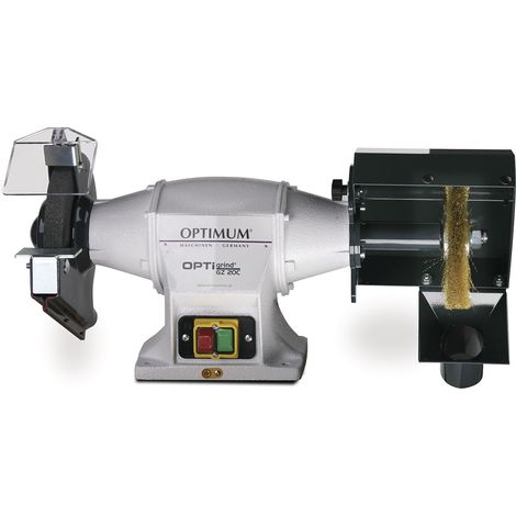 Touret à meuler brosse industriel dia. 200 mm 2800 rpm 750 W 400V garantie Optimum 10 ans Optigrind GZ20C