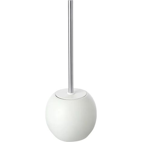 Portascopino in ceramica e acciaio bianco linea Oslo Feridras (1/3)
