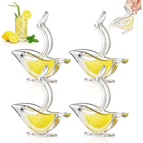Individual lemon squeezer in clear acrylic – Set of 4 units, elegant and ergonomic design for refined serving (1/5)