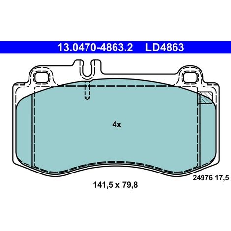Kit de plaquettes de frein, frein à disque ATE 13.0470-4863.2 MERCEDES-BENZ