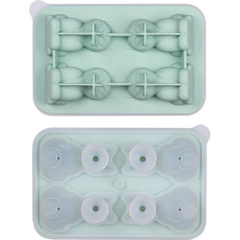 Silikon-Eiswürfelform Katze - Form für Gelees und Eisstäbchen für zu Hause, Mintgrünes Design (1 Stück)-lsw (1/2)