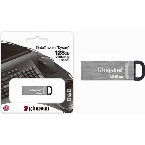 Trade Shop - Pendrive Kingston Usb 3.2 Datatraveler Kyson 128gb Metal 200mb / S Dtkn / 128gb - (1/5)