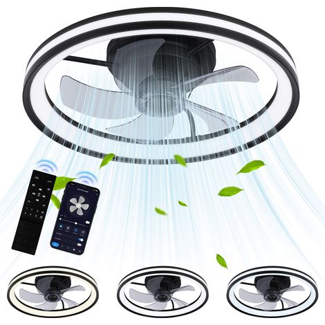 Randaco Ventilador de techo LED con iluminación y control remoto - Ventilador regulable 48CM