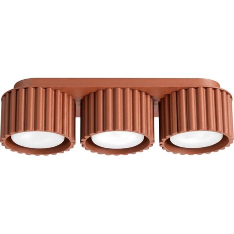 Plafoniere AURA ocra rossa 32.5x8x10cm Alluminio Sollux (1/5)