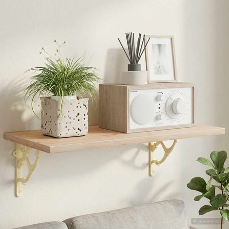 vidaXL Soportes para estanterías de pared 2 uds. Blanco antiguo (1/5)