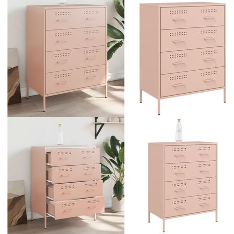 Sideboard Rosa 68x39x89 cm Stahl - Industrielles Design - Sideboard - Regal - Wohnraumgestaltung - Rosa Farbe - Home & Living (1/5)