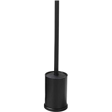 Brosse WC noire, brosse WC et support court noir en aluminium pour salle de bain (Noir) (1/4)