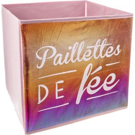 Boîte de Rangement Pliable Fée 29x29cm Multicolore