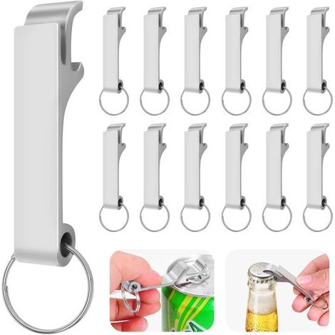 MTTProducts Mini-Flaschenöffner Flaschenöffner als Schlüsselanhänger Handlich und praktisch Silber Perfekt für Partys Ideal für Camping und (1/5)