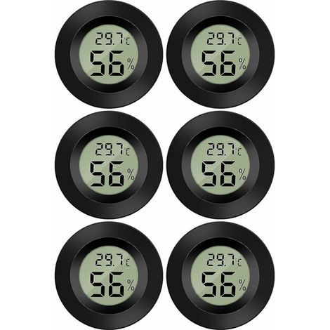 (6 PCS) Mini Digital LCD Thermometer Hygrometer Temperature Humidity -50-70℃ 10%-99% RH Portable Thermometer Thermo Hygrometer Indicator