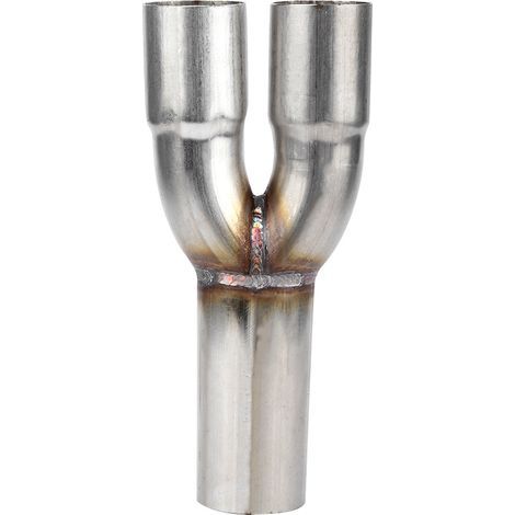 Collecteur de fusion - Tuyau d'échappement en Y Double collecteur de fusion d'échappement de sortie de 1,75 po de diamètre intérieur d'entrée de 1,5 po ID en acier inoxydable (1/5)