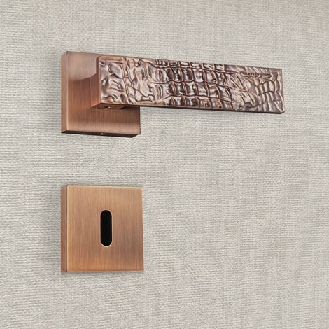 Poignée de porte design à clé finition aspect bronze brossé Bruna - KATCHMEE - KatchMee (1/5)
