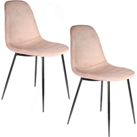 Lot de 2 chaises en velours design scandinave GIULIA (1/4)