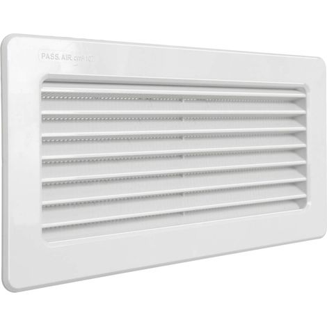 La Ventilazione C229RB Griglia Terminale con rete antinsetti 256x126 mm in ABS da Incasso. Colore bianco (1/5)
