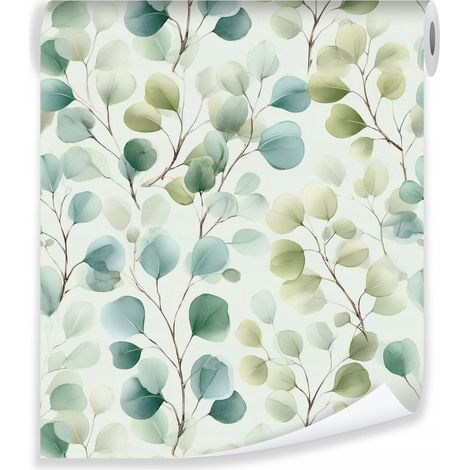 Papier peint feuilles aquarelle abstraite sur molleton mur living room bedroom (1/3)