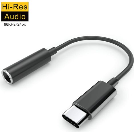 Adaptateur casque USB-C, adaptateur USB-C vers USB-C vers prise auxiliaire 3,5 mm avec puce DAC. Compatible avec iPad Pro 2018, Pixel 3/2 XL, HTC U11/U12+, Huawei P20 Pro/Mate 20 Pro/P30 Pro (1/5)