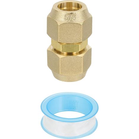 Raccord d'extension de tuyau, 1 pièce - Adaptateur de raccordement en cuivre sans soudure avec ruban PTFE pour tuyau de 5/8" (15,88 mm) - Réfrigération/HVAC (1/5)