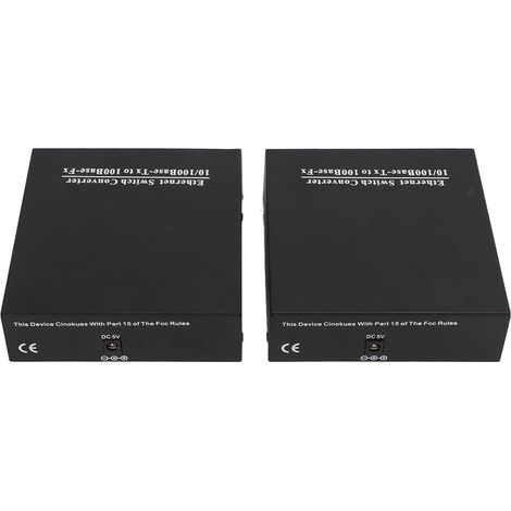 Transcepteur Fibre Optique 100M, 1 Fibre 8 Électriques, Grade Opérateur, Convertisseur Monomode, 100-240V Prise UE (1/5)