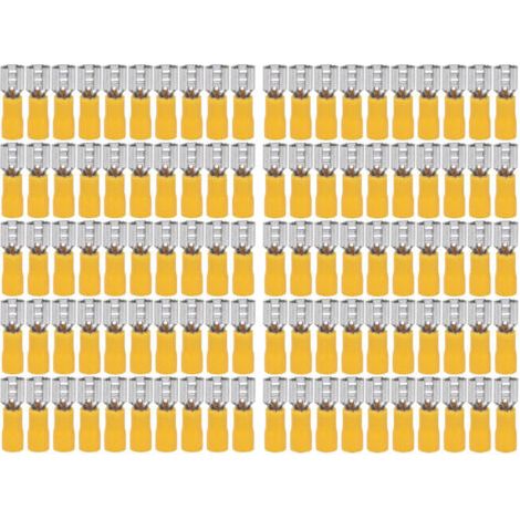 100 pièces de bornes femelles à embout isolé pour câbles AWG 12-10, connecteurs sertis électriques 4-6mm² (1/5)