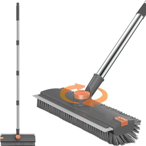 Filiyano-Brosse de nettoyage de sol à long manche, grattoir 3 en 1 et brosse de nettoyage robuste à poils rigides pour nettoyer la douche, la salle de (1/5)